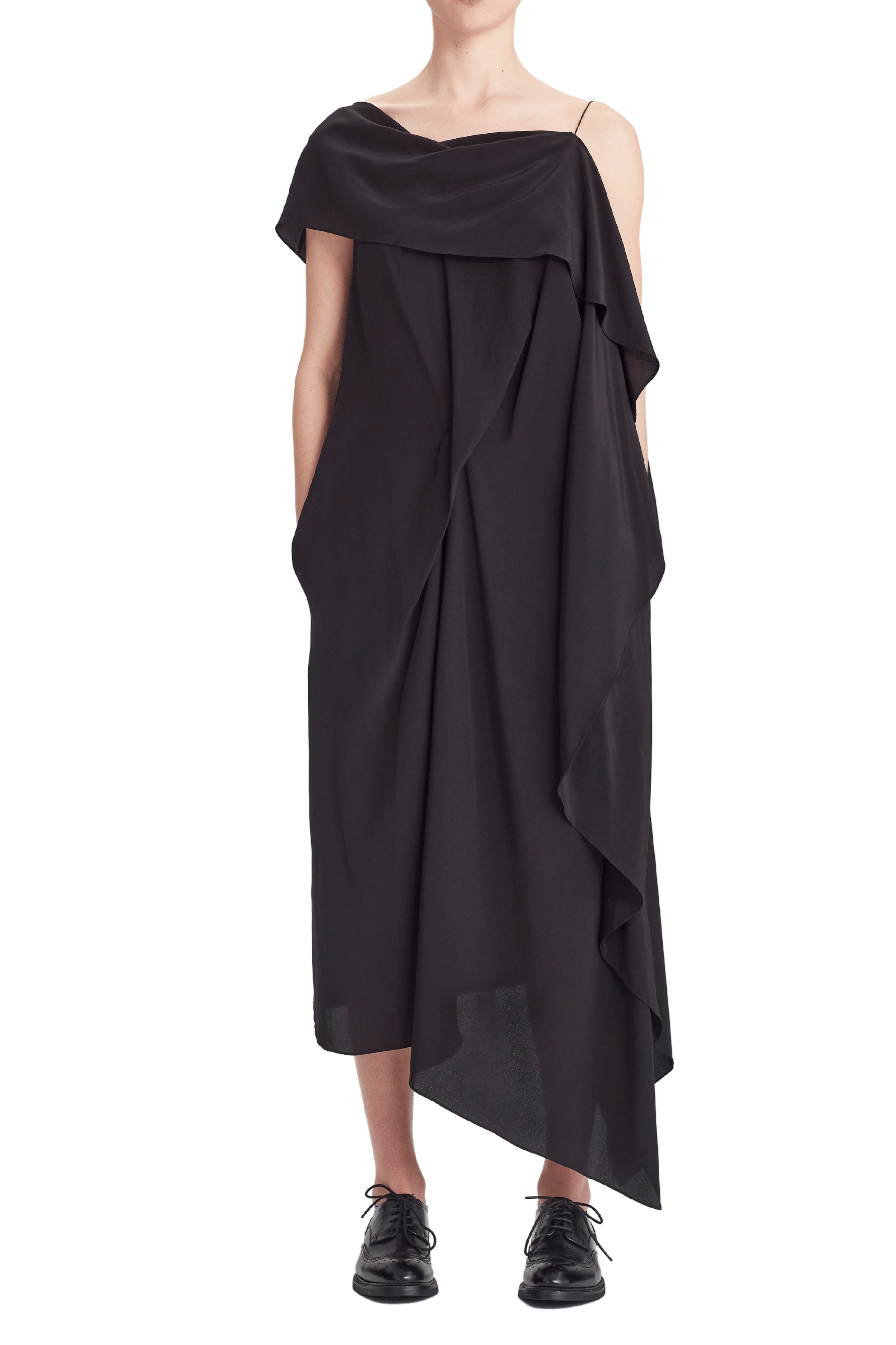 Origami Silk Draped Dress