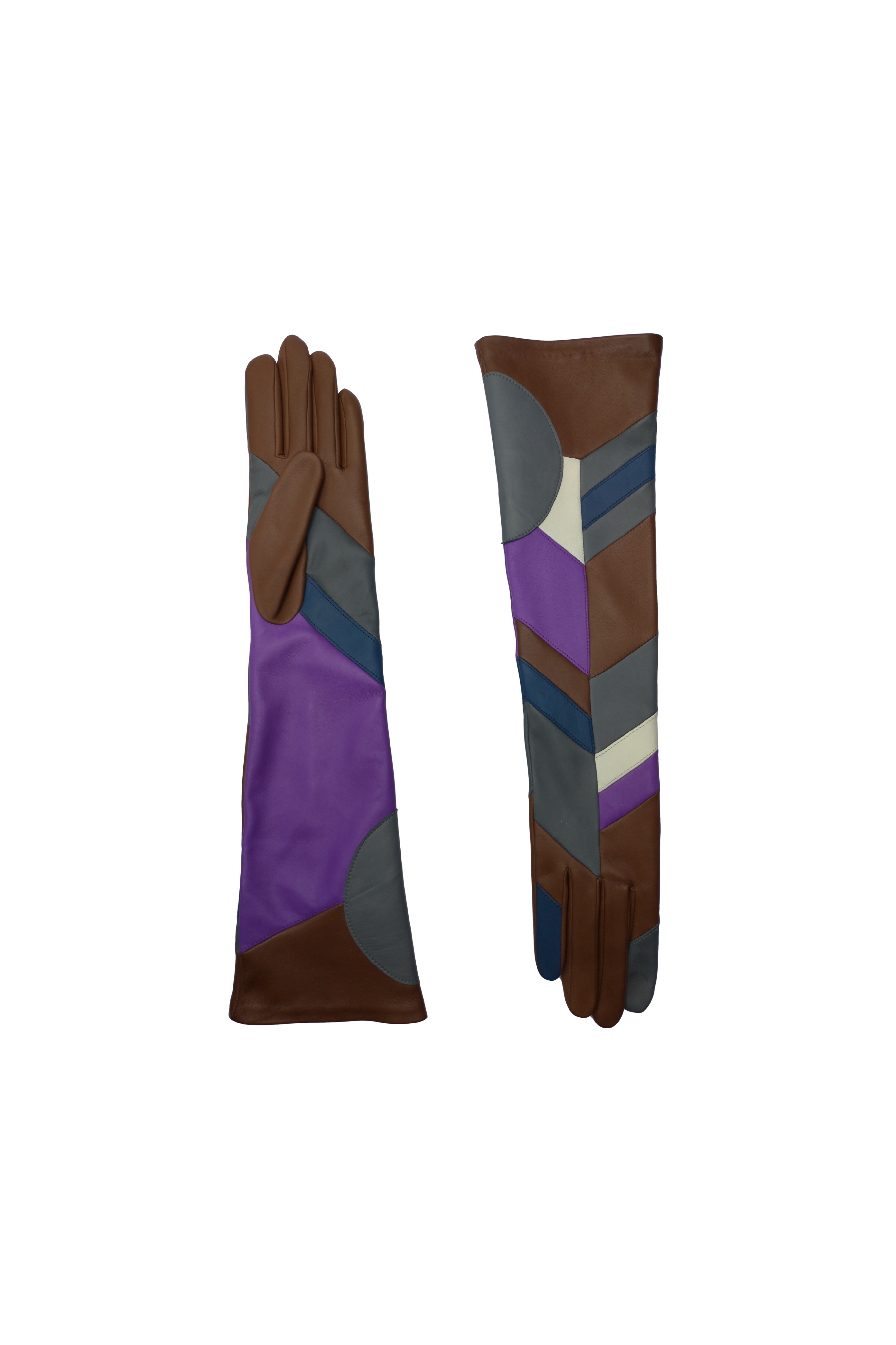 Geometric Multicolor Long Gloves