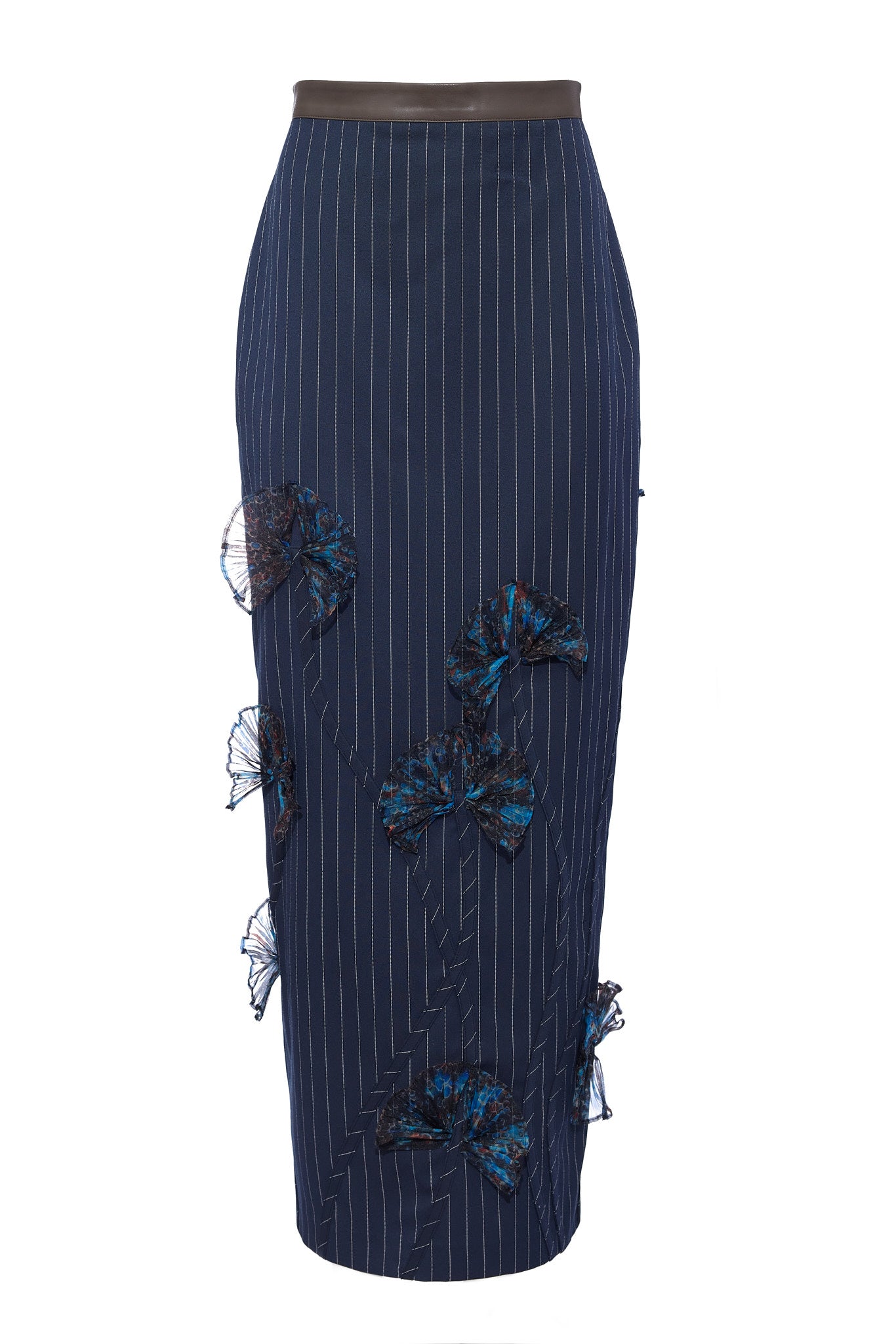 Imaa Navy Pinstripe Skirt