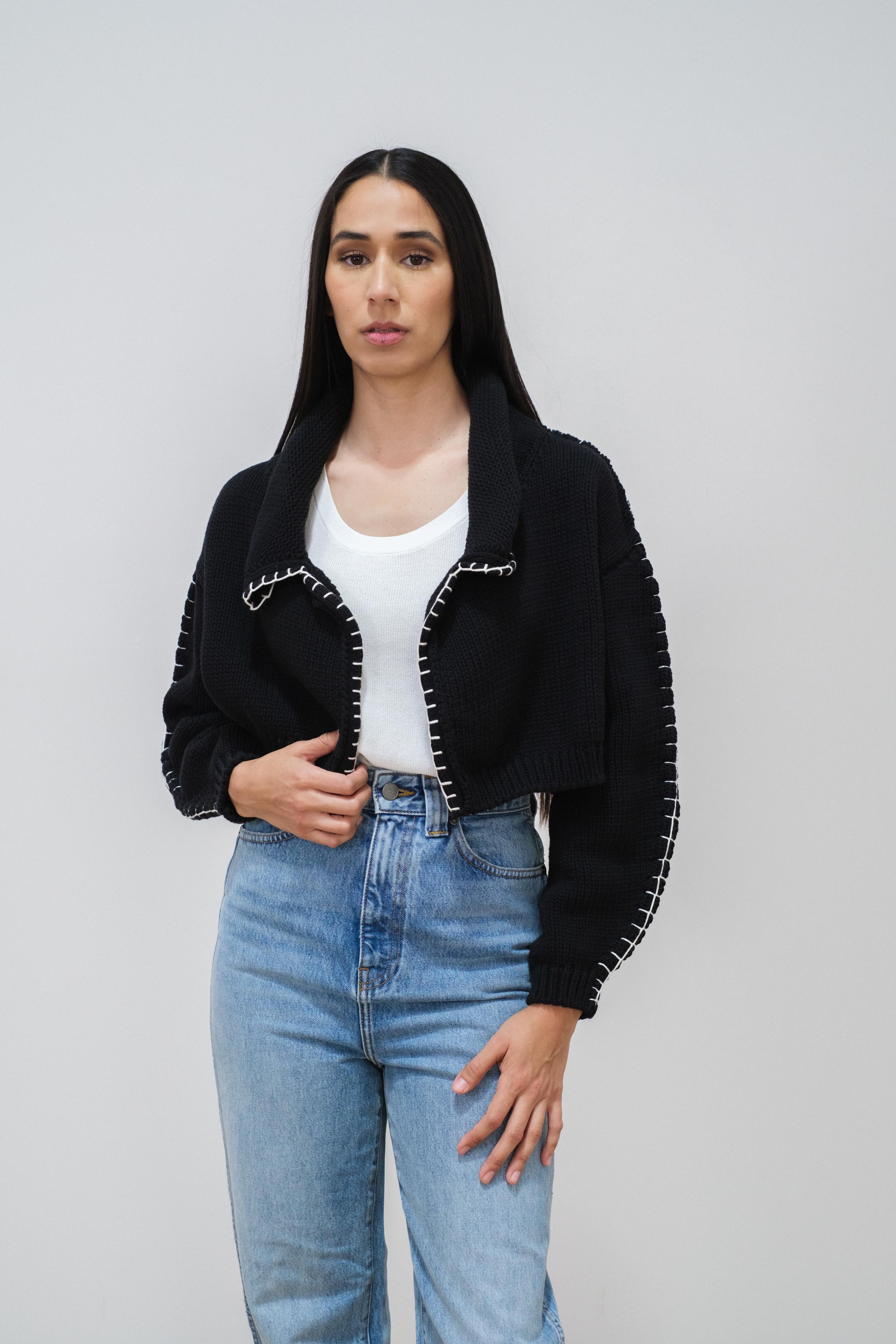 AISLING CAMPS Blanket Stitch Bolero Jacket