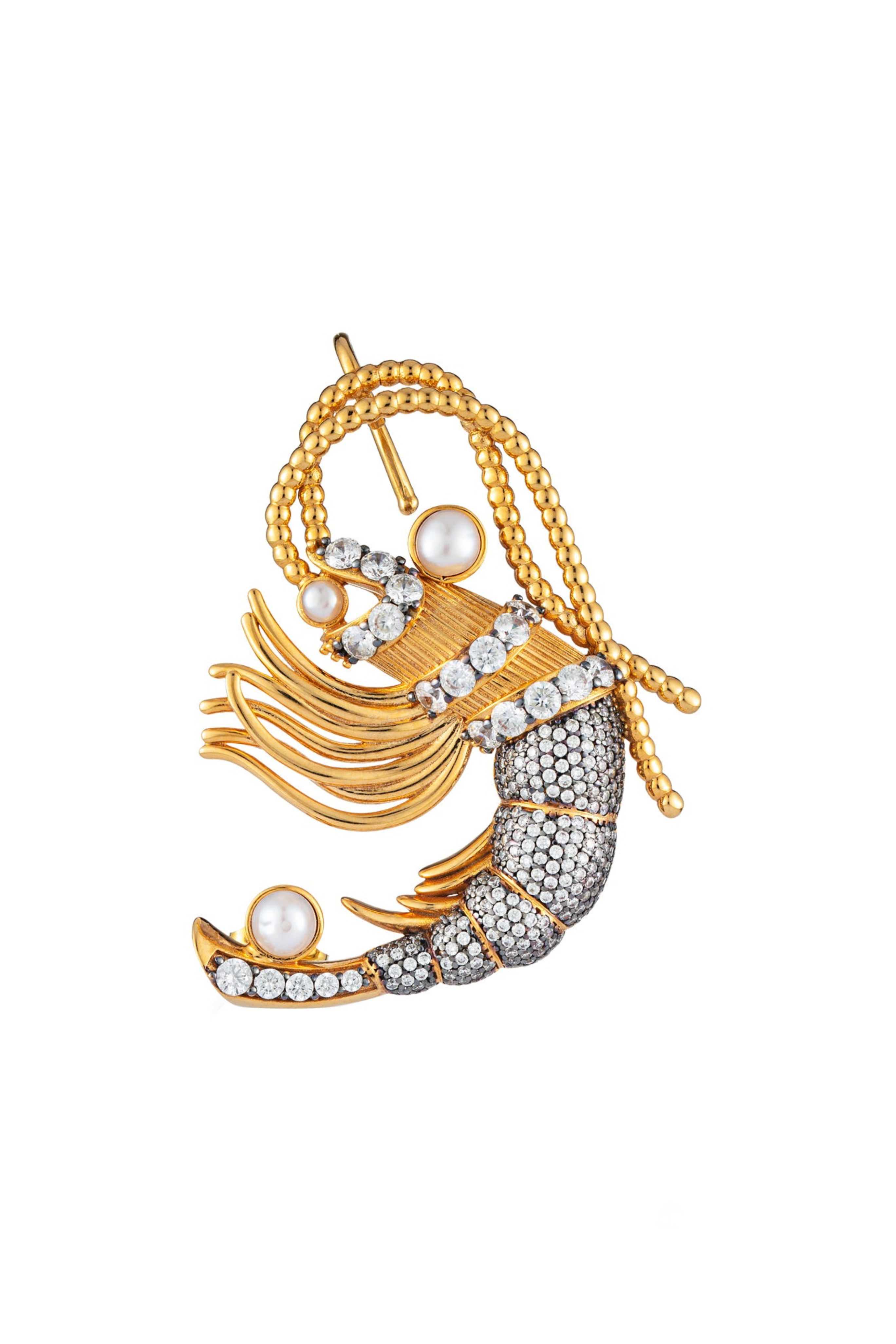 BEGUM KHAN Prawn Crystal Earcuff