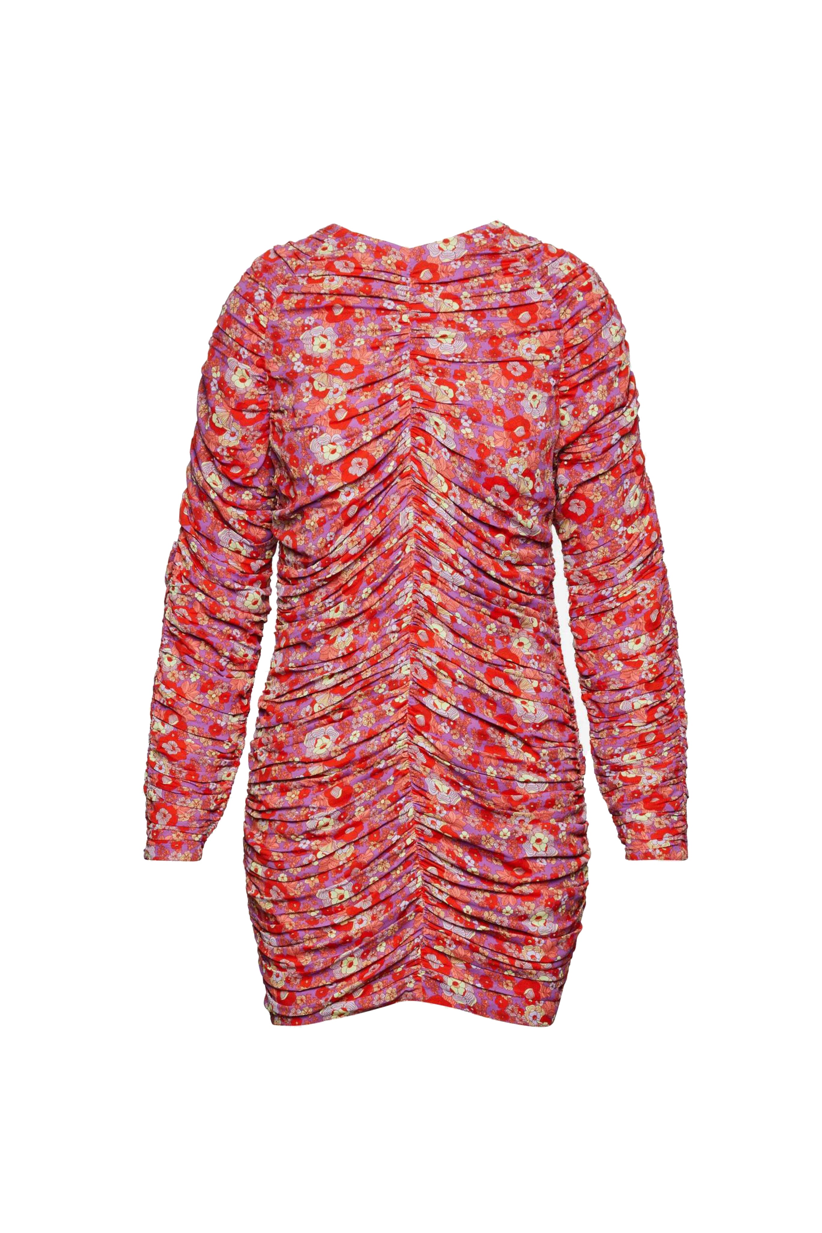 Sadie Print Ruched Mini Dress