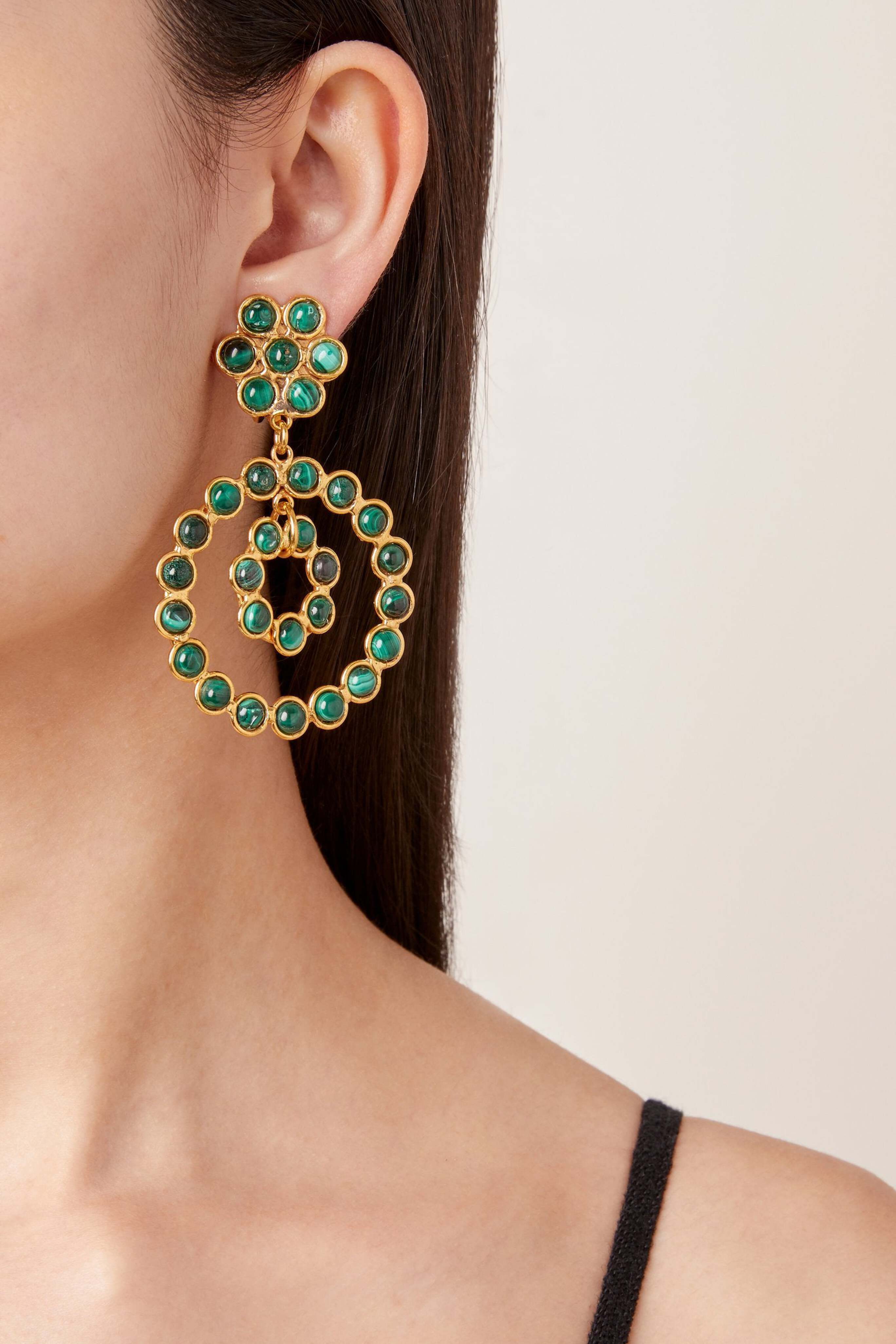 Happy Malachite Drop Earrings