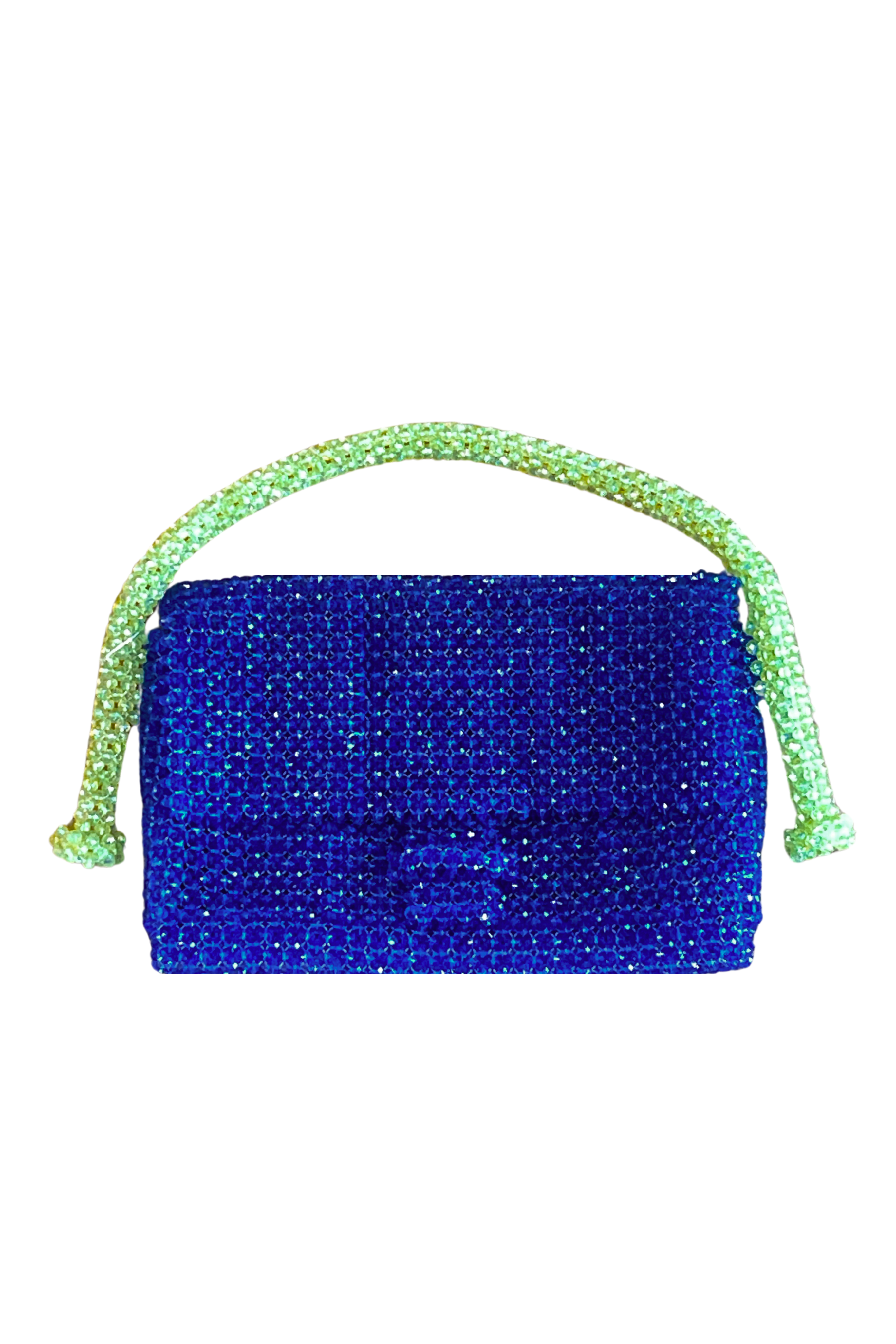 LISA FOLAWIYO Beaded Classic Handbag in Blue