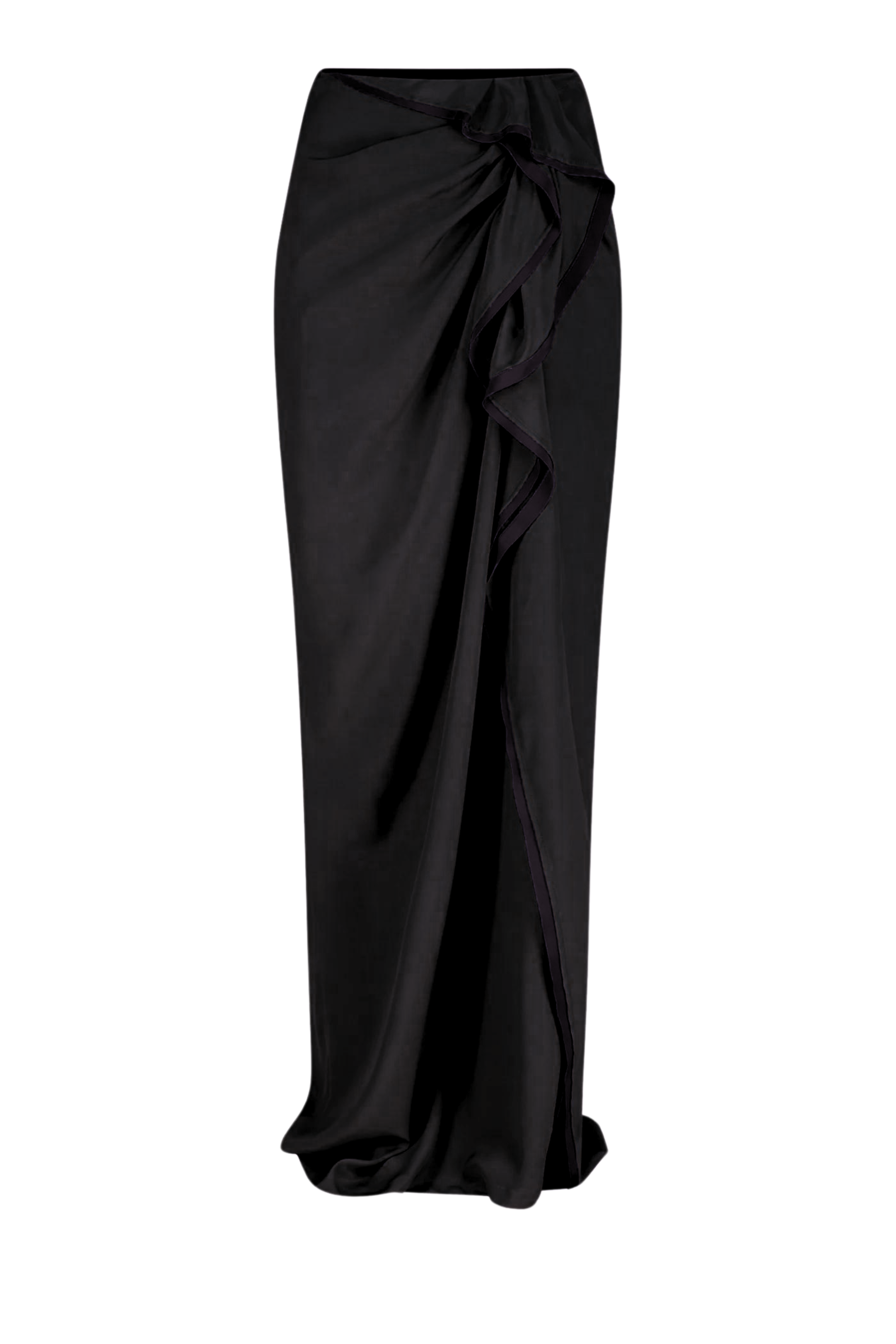 DRIES VAN NOTEN Sinas Ruffle Maxi Skirt in Black