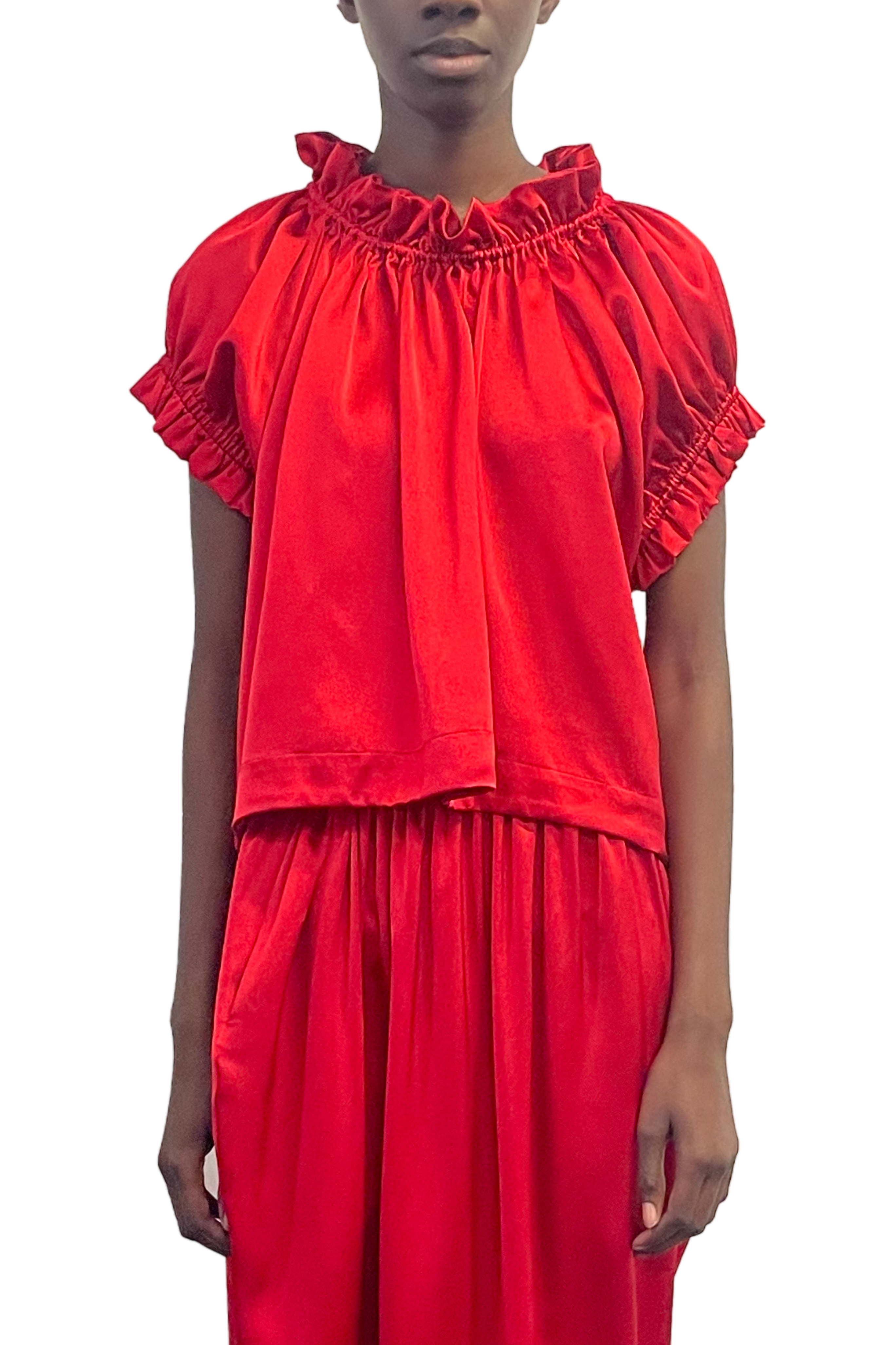 Simone Rocha Elasticated Gathered Ruffle Tulip Top